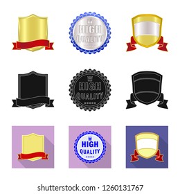 Isolated object of emblem and badge icon. Set of emblem and sticker vector icon for stock.