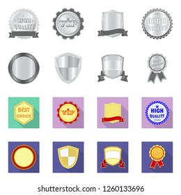 Isolated object of emblem and badge icon. Collection of emblem and sticker stock symbol for web.