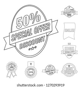 Isolated object of emblem and badge icon. Collection of emblem and sticker stock vector illustration.