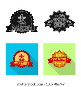 Isolated object of emblem and badge icon. Set of emblem and sticker stock vector illustration.
