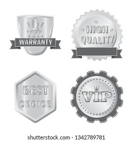 Isolated object of emblem and badge icon. Set of emblem and sticker vector icon for stock.