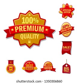 Isolated object of emblem and badge icon. Set of emblem and sticker stock vector illustration.