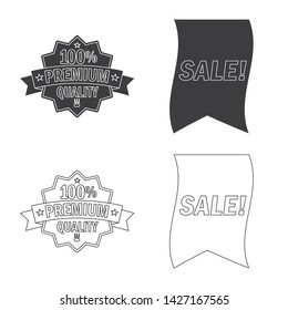 Isolated object of emblem and badge icon. Set of emblem and sticker stock symbol for web.