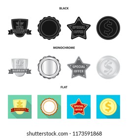 Isolated object of emblem and badge logo. Set of emblem and sticker stock symbol for web.