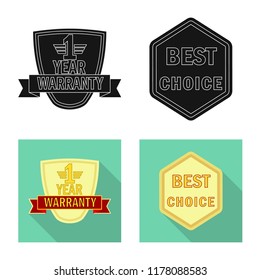 Isolated object of emblem and badge logo. Collection of emblem and sticker stock symbol for web.