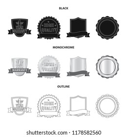 Isolated object of emblem and badge logo. Set of emblem and sticker vector icon for stock.