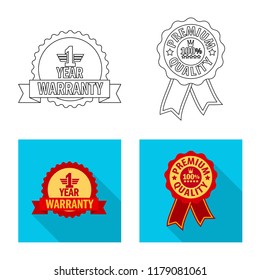 Isolated object of emblem and badge logo. Set of emblem and sticker stock vector illustration.