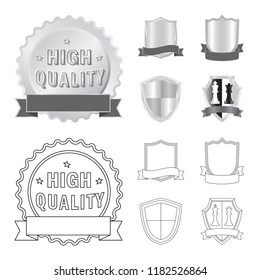Isolated object of emblem and badge logo. Set of emblem and sticker vector icon for stock.