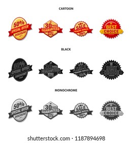 Isolated object of emblem and badge logo. Collection of emblem and sticker vector icon for stock.