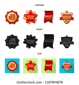 Isolated object of emblem and badge logo. Set of emblem and sticker stock symbol for web.