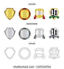 Isolated object of emblem and badge logo. Collection of emblem and sticker stock vector illustration.
