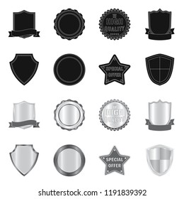 Isolated object of emblem and badge logo. Collection of emblem and sticker vector icon for stock.