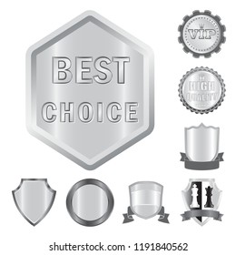 Isolated object of emblem and badge logo. Collection of emblem and sticker stock vector illustration.
