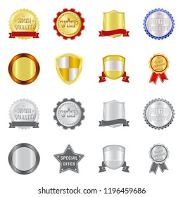 Isolated object of emblem and badge logo. Set of emblem and sticker vector icon for stock.
