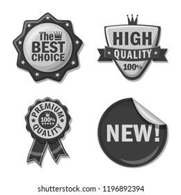 Isolated object of emblem and badge logo. Collection of emblem and sticker stock symbol for web.