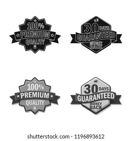 Isolated object of emblem and badge logo. Set of emblem and sticker vector icon for stock.