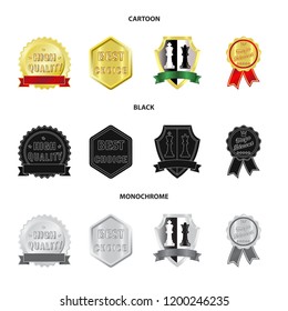 Isolated object of emblem and badge logo. Set of emblem and sticker vector icon for stock.