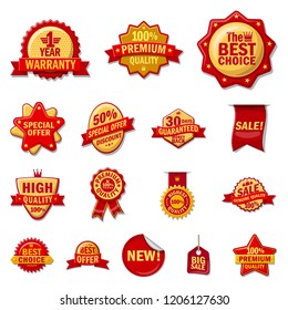 Isolated object of emblem and badge logo. Collection of emblem and sticker stock vector illustration.