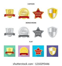 Isolated object of emblem and badge logo. Collection of emblem and sticker vector icon for stock.