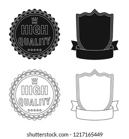 Isolated object of emblem and badge logo. Collection of emblem and sticker vector icon for stock.