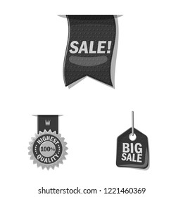 Isolated object of emblem and badge logo. Set of emblem and sticker stock symbol for web.