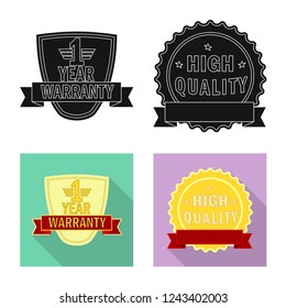 Isolated object of emblem and badge logo. Set of emblem and sticker vector icon for stock.