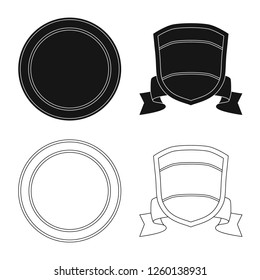 Isolated object of emblem and badge logo. Collection of emblem and sticker stock vector illustration.