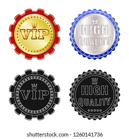 Isolated object of emblem and badge logo. Collection of emblem and sticker stock vector illustration.