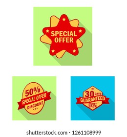 Isolated object of emblem and badge logo. Collection of emblem and sticker stock vector illustration.