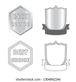 Isolated object of emblem and badge logo. Collection of emblem and sticker stock symbol for web.