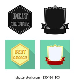 Isolated object of emblem and badge logo. Collection of emblem and sticker stock vector illustration.