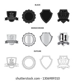 Isolated object of emblem and badge logo. Collection of emblem and sticker vector icon for stock.