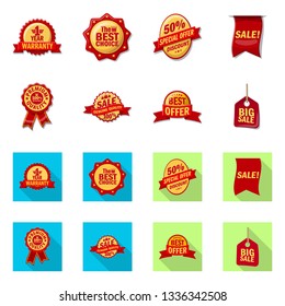 Isolated object of emblem and badge logo. Set of emblem and sticker stock symbol for web.
