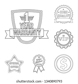 Isolated object of emblem and badge logo. Set of emblem and sticker vector icon for stock.