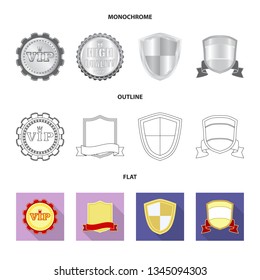 Isolated object of emblem and badge logo. Set of emblem and sticker stock vector illustration.