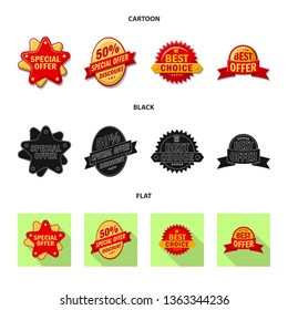 Isolated object of emblem and badge logo. Set of emblem and sticker stock vector illustration.