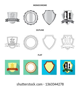 Isolated object of emblem and badge logo. Set of emblem and sticker stock vector illustration.