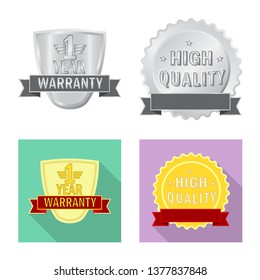Isolated object of emblem and badge logo. Set of emblem and sticker vector icon for stock.