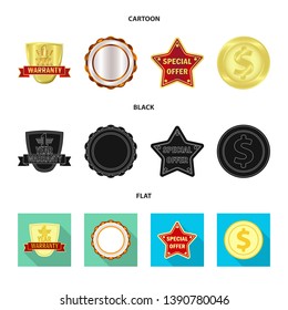 Isolated object of emblem and badge logo. Set of emblem and sticker vector icon for stock.