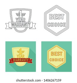 Isolated object of emblem and badge logo. Set of emblem and sticker stock symbol for web.