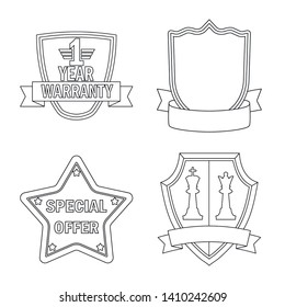 Isolated object of emblem and badge logo. Set of emblem and sticker stock symbol for web.