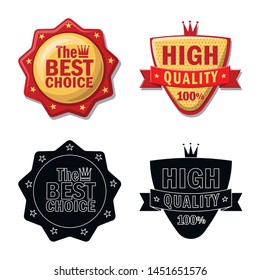 Isolated object of emblem and badge logo. Set of emblem and sticker stock vector illustration.