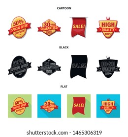 Isolated object of emblem and badge logo. Collection of emblem and sticker stock vector illustration.