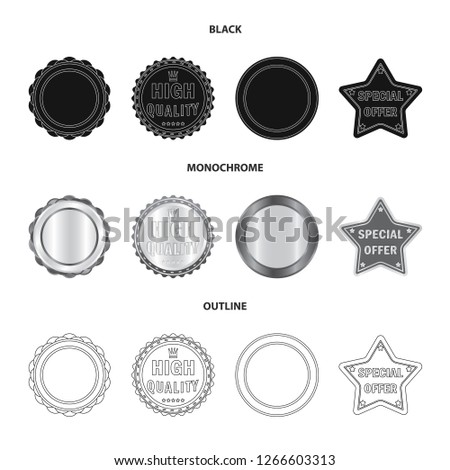 Isolated object of emblem and badge logo. Collection of emblem and sticker stock symbol for web.