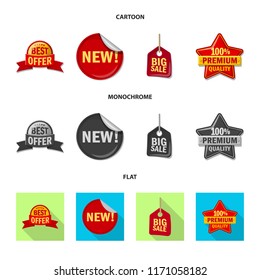Isolated object of emblem and badge sign. Set of emblem and sticker stock symbol for web.
