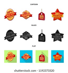Isolated object of emblem and badge sign. Collection of emblem and sticker stock symbol for web.