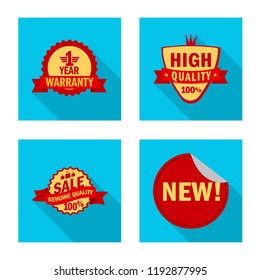 Isolated object of emblem and badge sign. Set of emblem and sticker stock vector illustration.