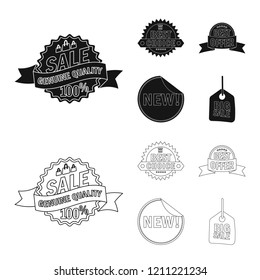 Isolated object of emblem and badge sign. Collection of emblem and sticker stock symbol for web.