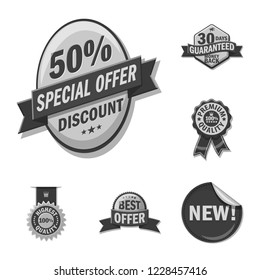 Isolated object of emblem and badge sign. Collection of emblem and sticker vector icon for stock.