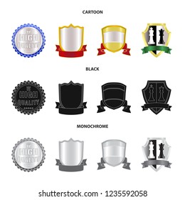 Isolated object of emblem and badge sign. Collection of emblem and sticker stock vector illustration.